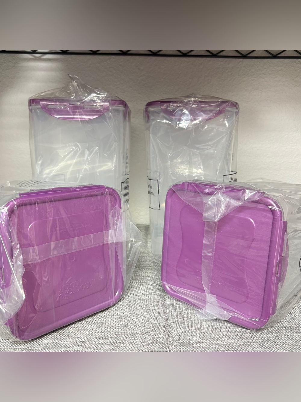 Lock & Lock Food Storage Container 4L / 135OZ /4.2QT Purple Lock N Lock Set of 4